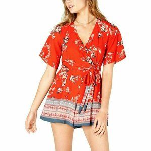 NWT Trixxi Red Floral Romper